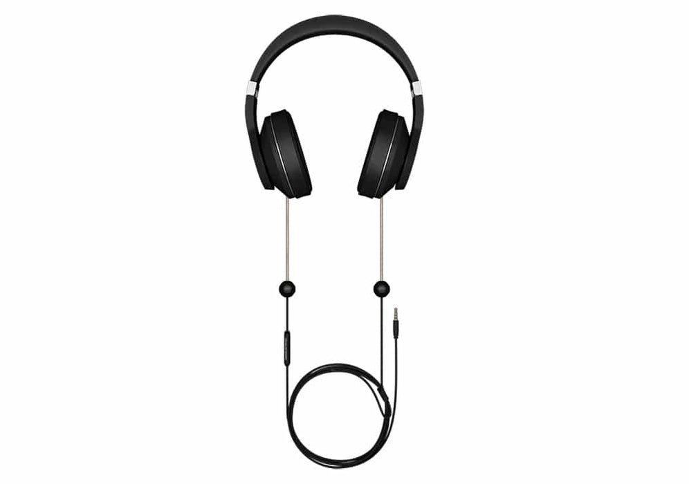 Air-Tube Headphones with curly lead showing