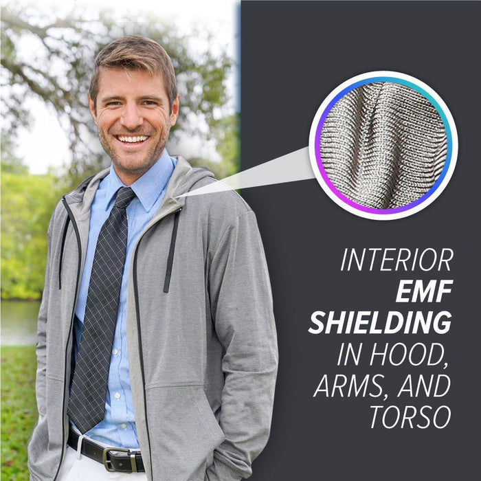 EMF Jacket being worn outside by man