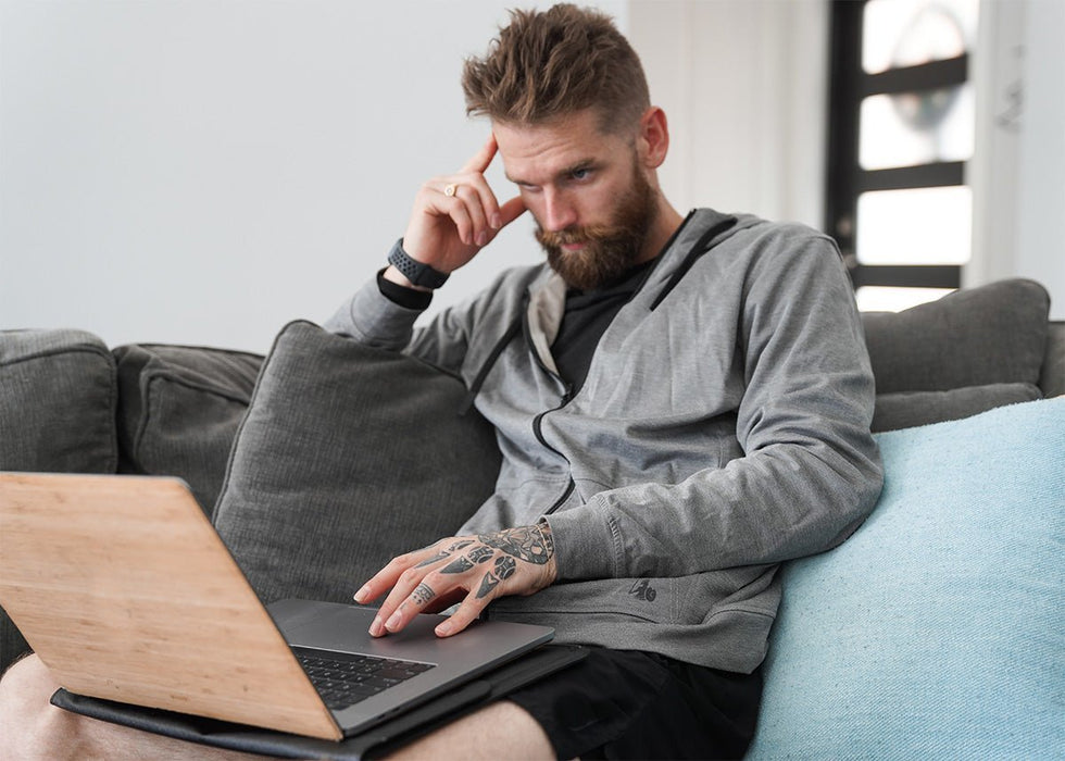 EMF Jacket being worn indoors on sofa