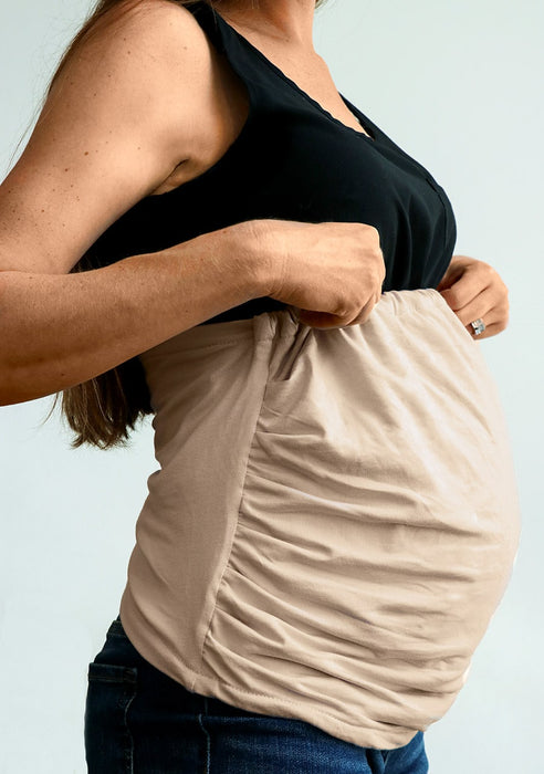 EMF Belly Band worn by pregnant women from side view