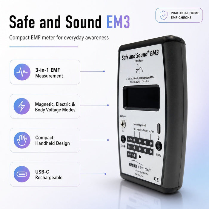 2026 Edition Safe and Sound EM3 EMF Analyser 50 Hz - 400 kHz - Safe and Sound