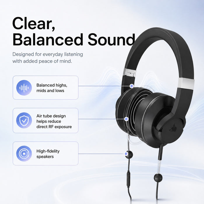 DefenderShield® EMF Protection Air Tube Headphones