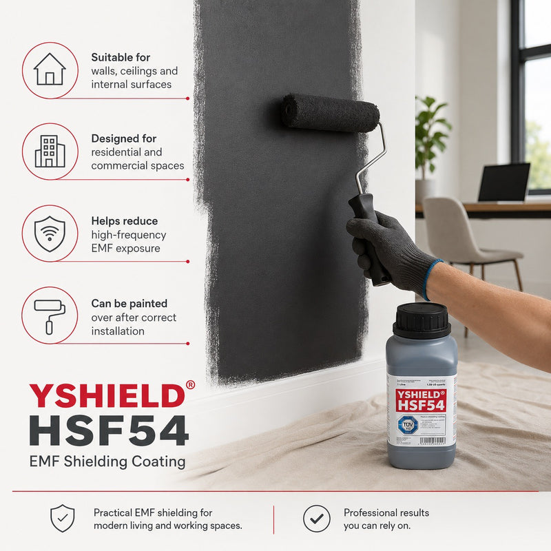 YSHIELD® HSF54 5G HF & LF EMF Shielding Paint (1 Litre)
