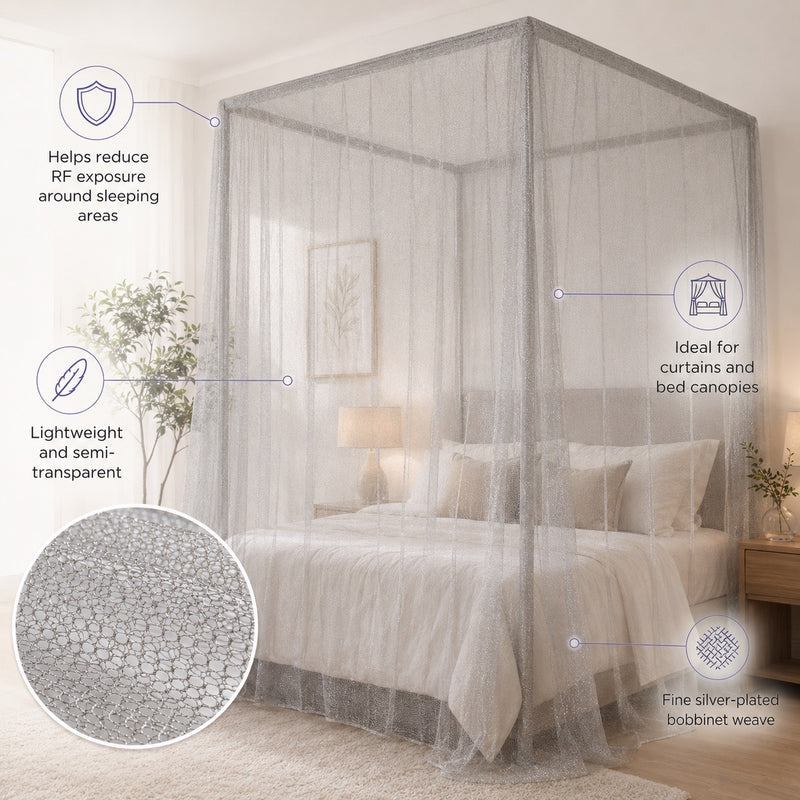 Silver Bobbinet™ EMF Faraday Fabric by SwissTulle AG®