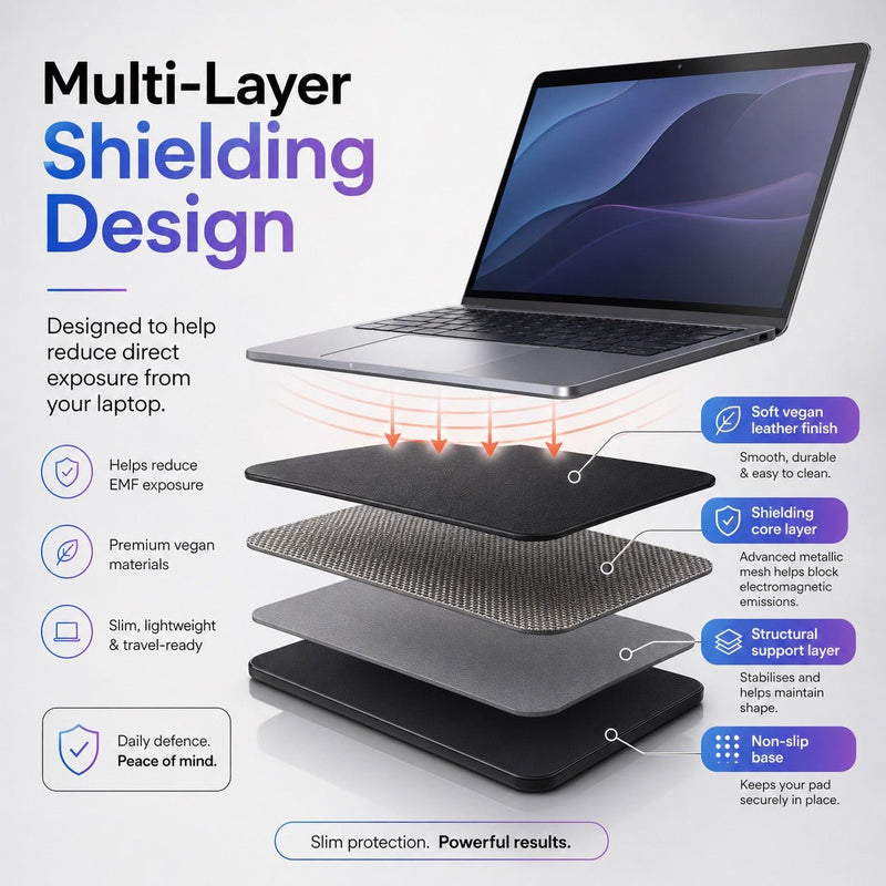DefenderShield® 5G DefenderPad Laptop Radiation Shield-EMF Laptop Station-DefenderShield