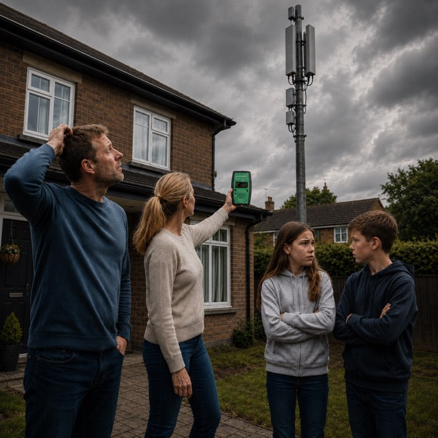 Mobile phone mast and modern technology infrastructure representing everyday EMF exposure