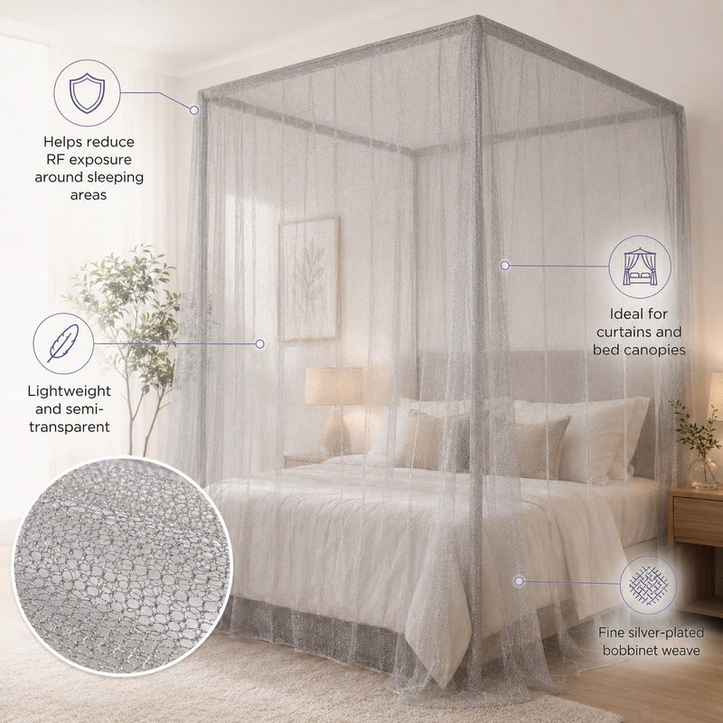 Silver Bobbinet™ EMF Faraday Fabric by SwissTulle AG®-EMF Fabric-Swisstulle