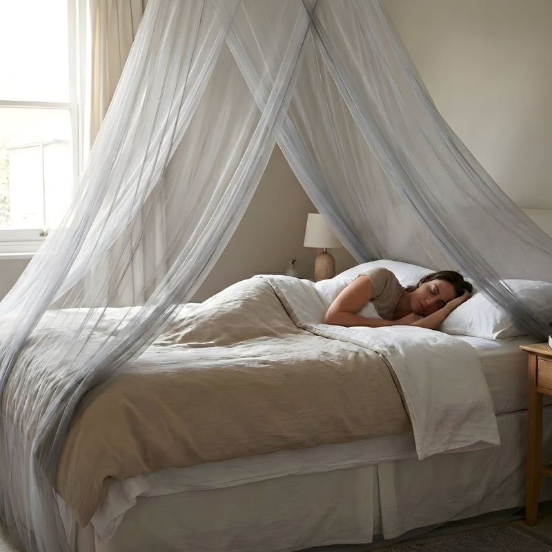 swisstulle AG® Silver Bobbinet™ Bell - Shaped 5G EMF Bed Canopy - Bed Canopies - Swisstulle
