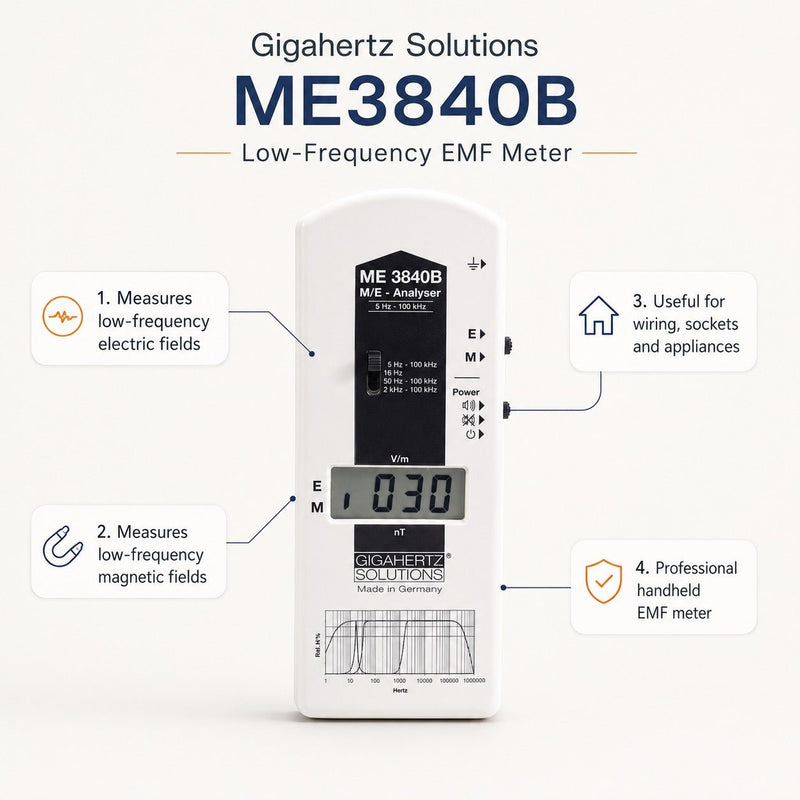 VLF ELF Tester Low Frequency EMF Meter ME3840B 5Hz-100,000Hz-EMF Reader-Gigahertz Solutions