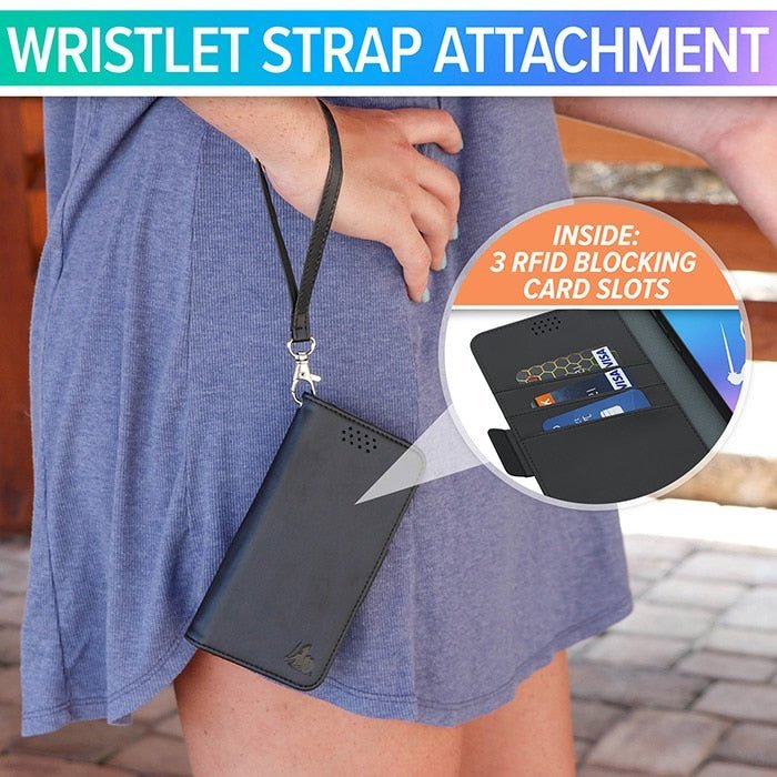 EMF Phone Case being used by women outside