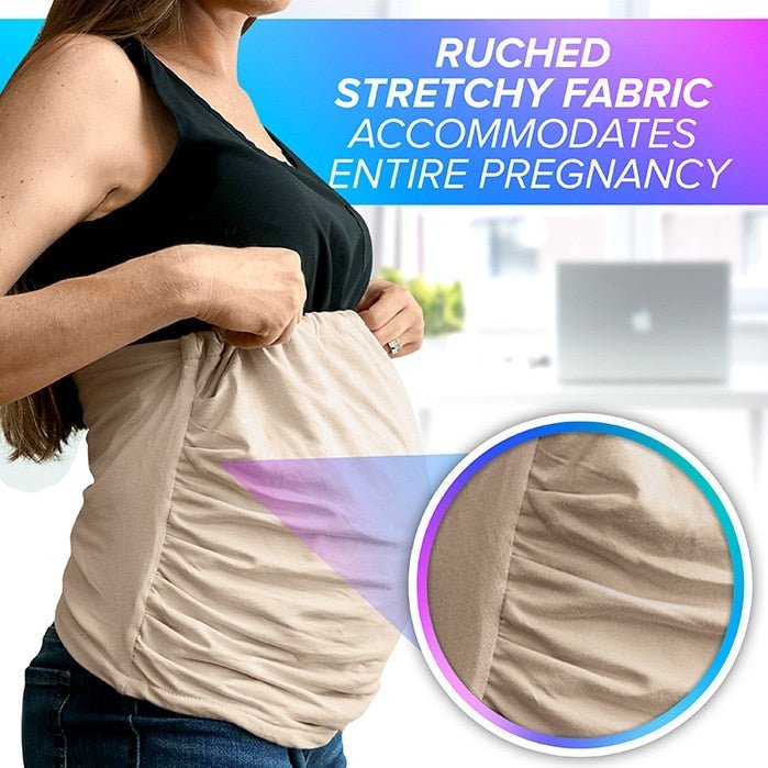 EMF Belly Band worn by pregnant women from side view