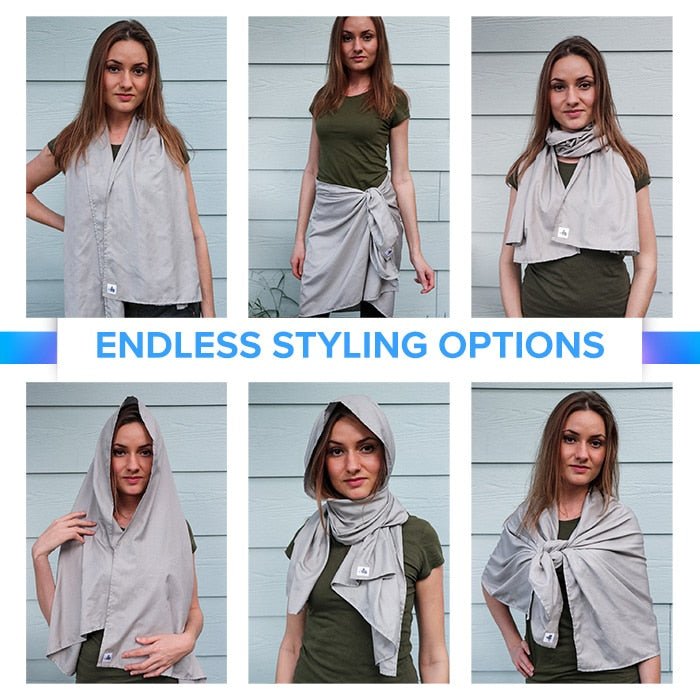 EMF Scarf being worn in different styles