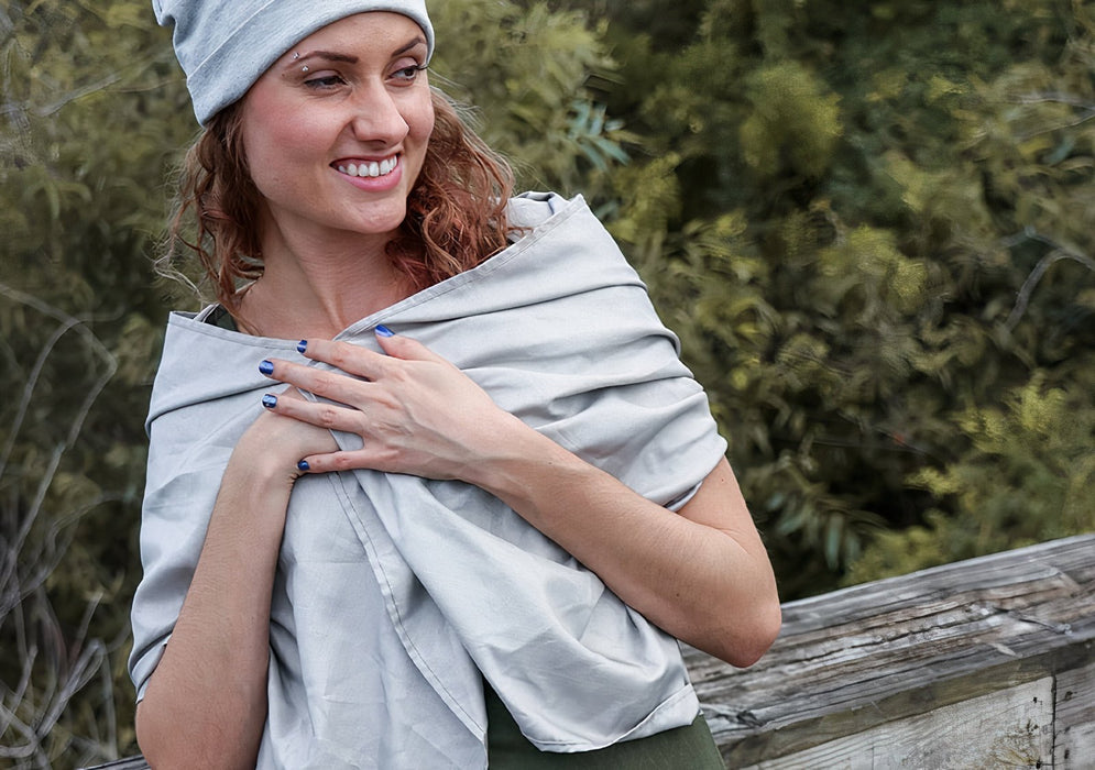 EMF Scarf worn by women outside when it is cold