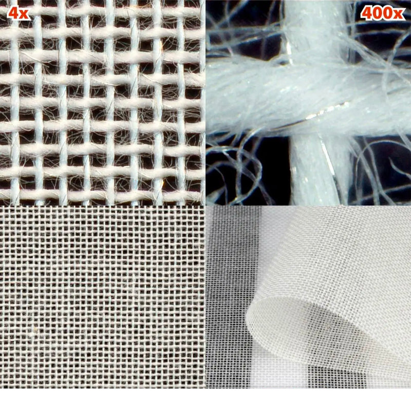NATURELL™ Protective EMF Faraday Fabric by Swiss-Shield® showing 4 different magnification levels