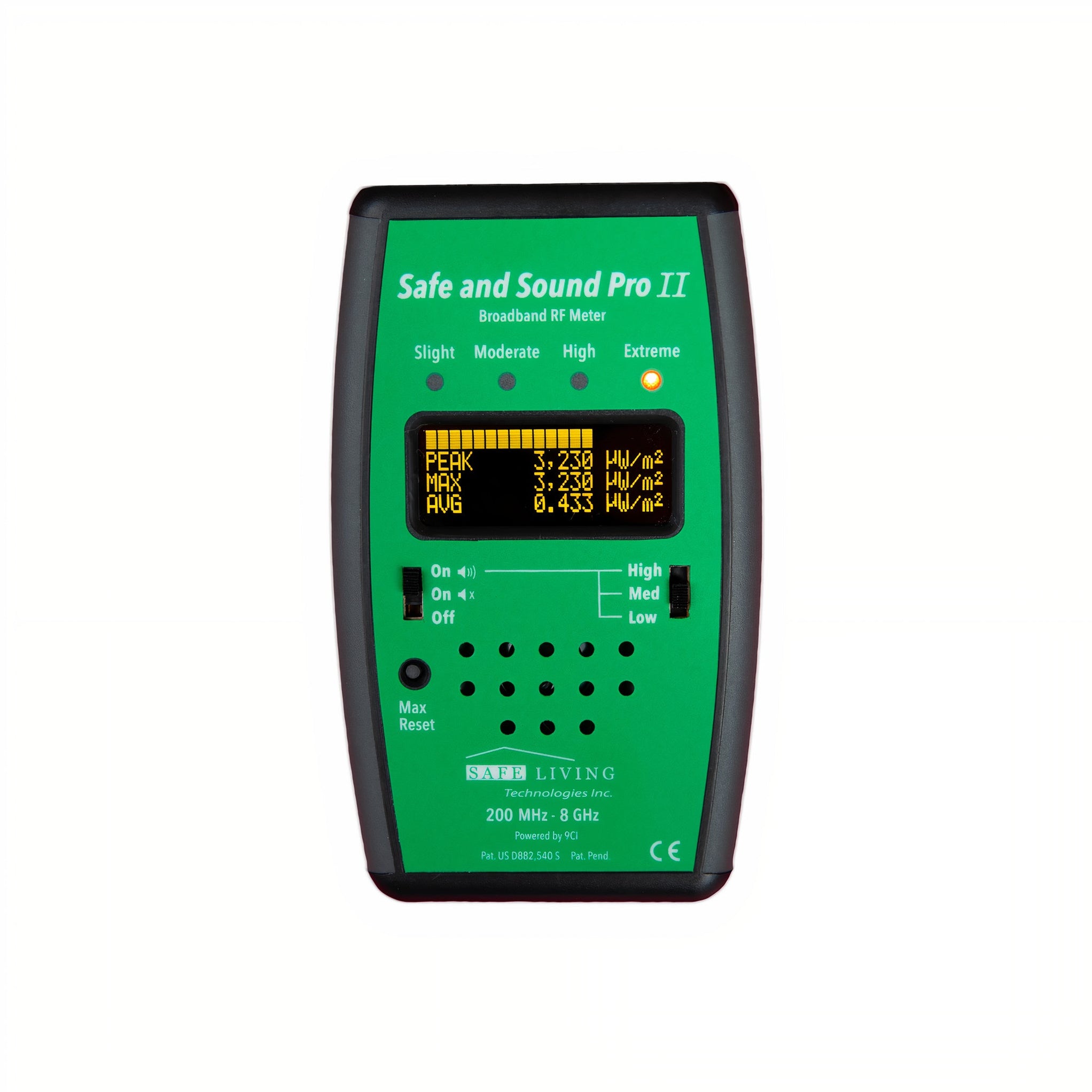 Safe and Sound Pro II RF Meter Calibrated 200 MHz 8 GHz