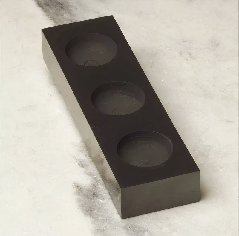 Shungite Triple Carbon Candle Holder