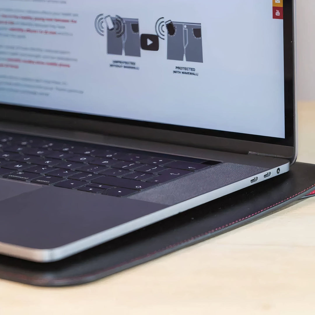 EMF Faraday Laptop Sleeve Shield with laptop on top